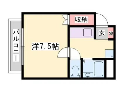 ルークレジデンス姫路III(1K/5階)の間取り写真