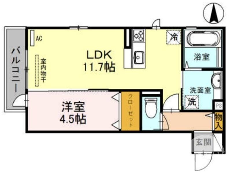 プチアングル(1LDK/2階)の間取り写真