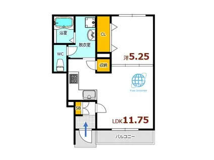 メゾン吉川(1LDK/1階)の間取り写真