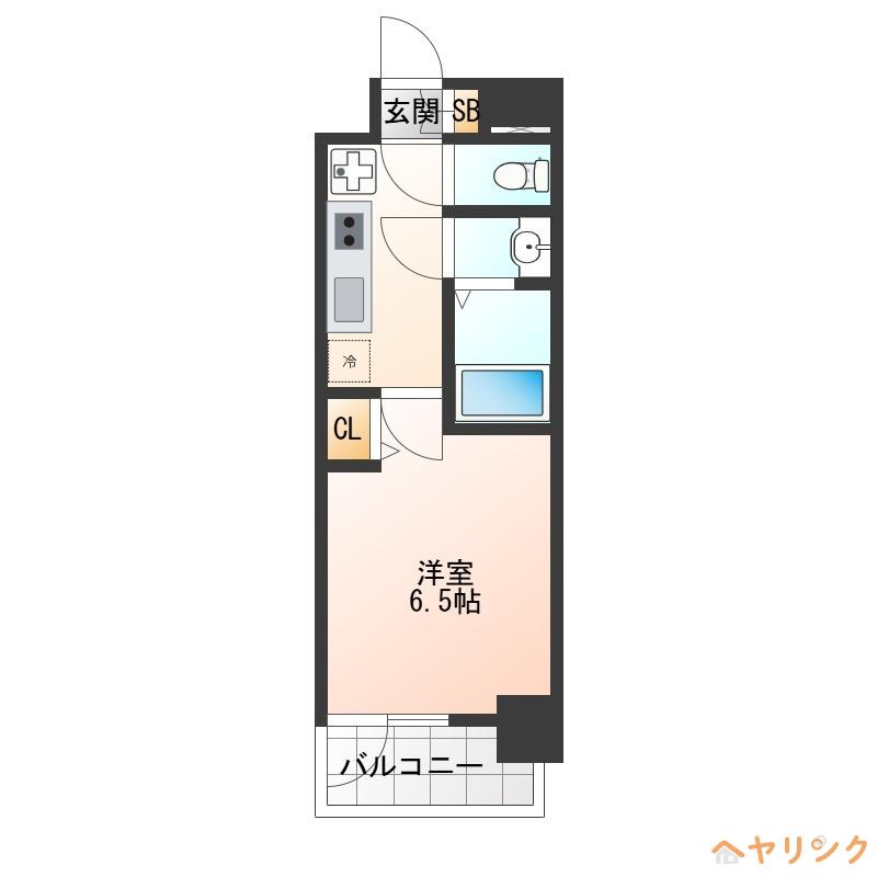 プレサンス名古屋菊井セルカ(1K/5階)の間取り写真