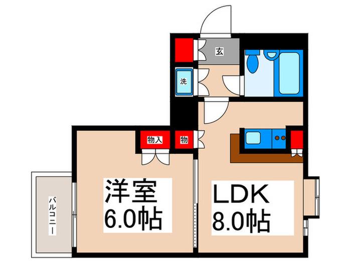 ローズガーデン1番館(1LDK/3階)の間取り写真