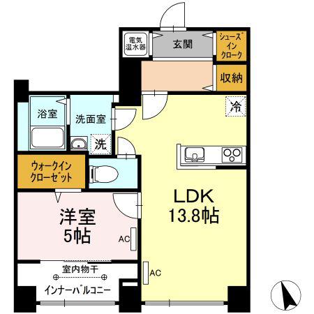 メゾン ド ソレイユ(1LDK/3階)の間取り写真