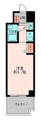 メイツ伊勢佐木長者町(ワンルーム/3階)の間取り写真