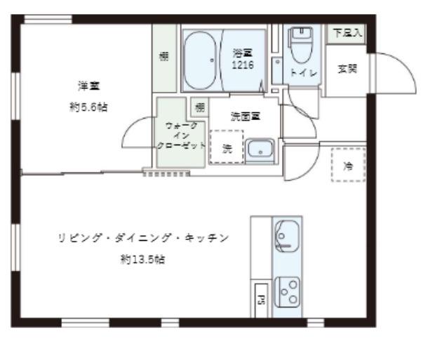 レピュア目黒本町レジデンス(1LDK/4階)の間取り写真