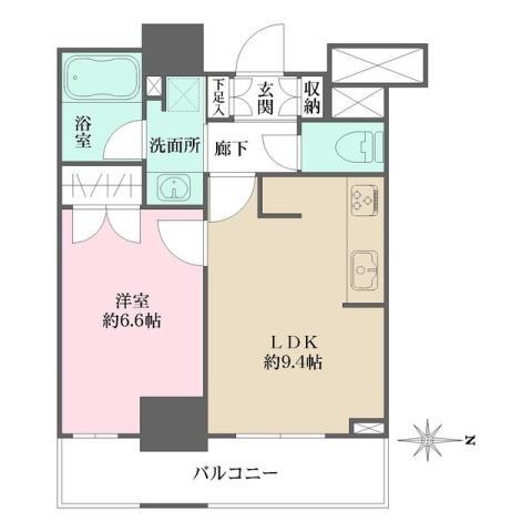 アデニウムタワー梅田イーストスクエア(1LDK/8階)の間取り写真