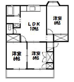 シティークレストA(3LDK/1階)の間取り写真