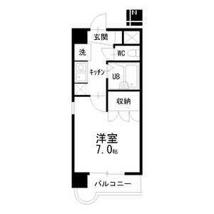 エクセルシオール金山(1K/7階)の間取り写真