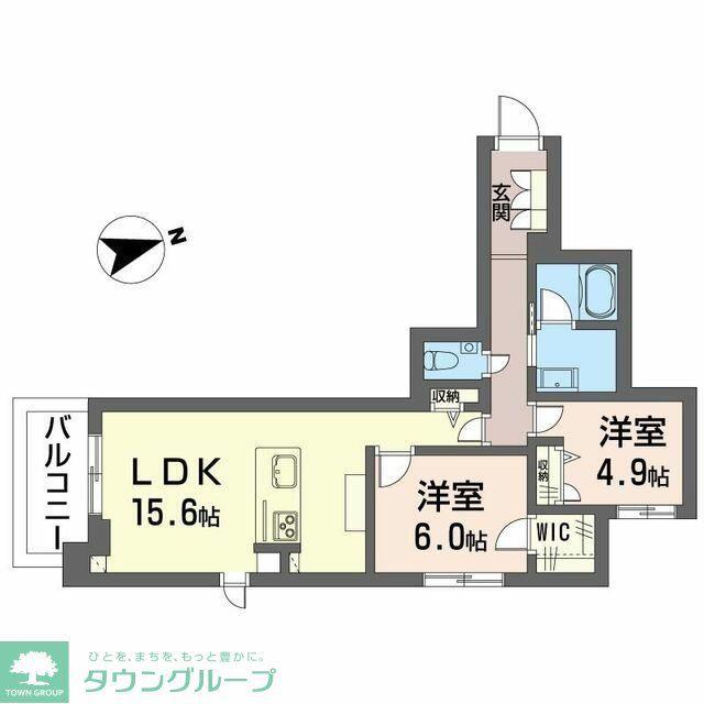 メリア調布(2LDK/4階)の間取り写真
