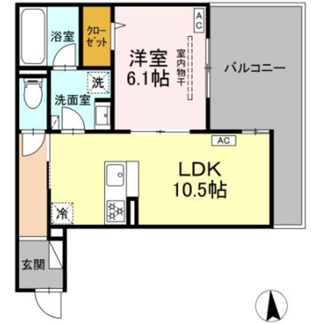エスペリア栄町(1LDK/3階)の間取り写真