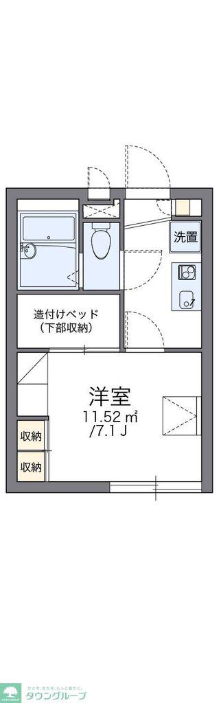 レオパレスセントクレア(1K/1階)の間取り写真