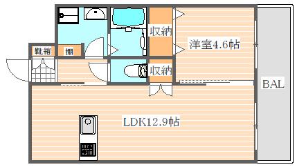 SHO STYLE HAKATA(1LDK/11階)の間取り写真