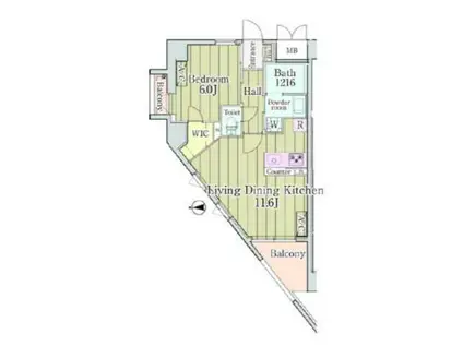 グランクリュ新宿御苑(1LDK/4階)の間取り写真