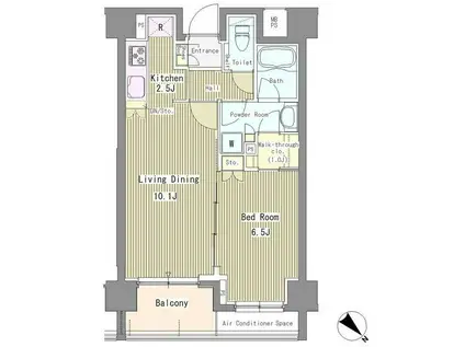 リベルテ月島 部屋番号303(1LDK/3階)の間取り写真