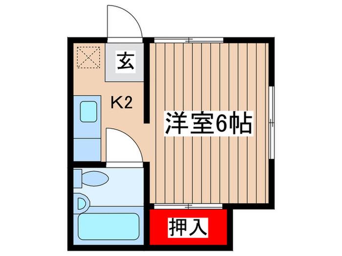 メゾン生田(1K/2階)の間取り写真