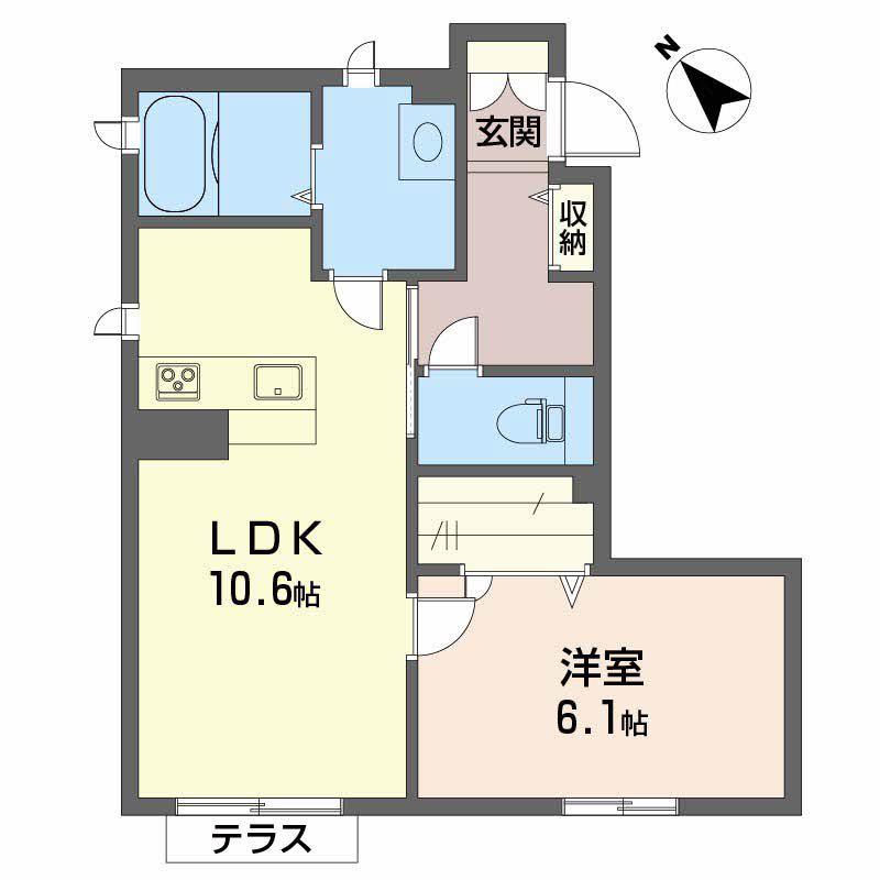 シャーメゾンERIMO(1LDK/1階)の間取り写真