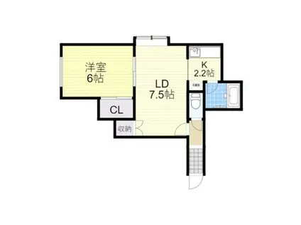 ニューフロンティアV(1LDK/3階)の間取り写真