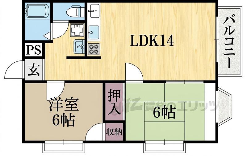 メゾン・ドクレール(2LDK/2階)の間取り写真