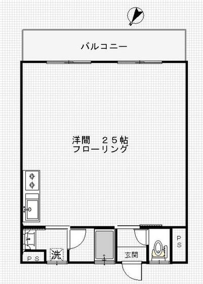 谷本ビル(ワンルーム/5階)の間取り写真