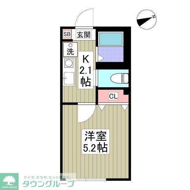 CRECIA平井(1K/3階)の間取り写真