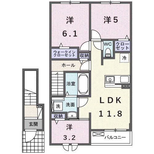 フェリーチェ(3LDK/2階)の間取り写真
