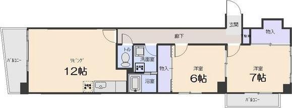 メイプル八田(2LDK/4階)の間取り写真