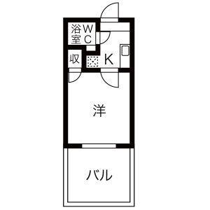 レジデンスカープ大宮(1K/5階)の間取り写真