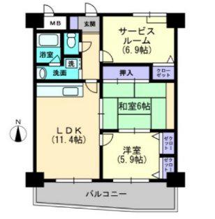 BELLA VISTA(3LDK/3階)の間取り写真