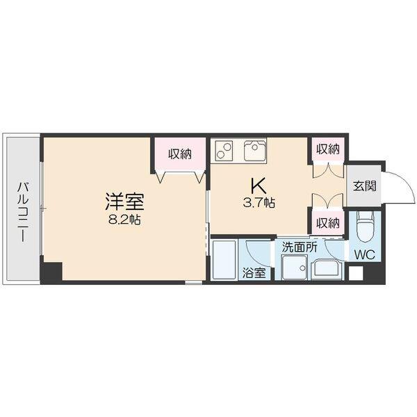 GRAND STAGE今池(1K/3階)の間取り写真