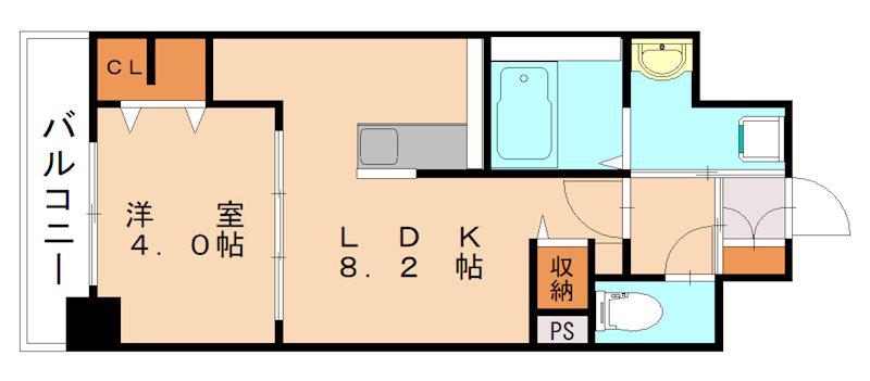 LEGEND紺屋町(1LDK/9階)の間取り写真