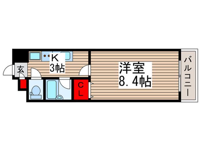 リバーサイドハイツ7号館(1K/2階)の間取り写真