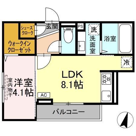 D PAINA弘明寺II(1LDK/2階)の間取り写真