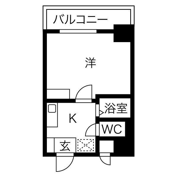 ヒルズ千種(1K/5階)の間取り写真