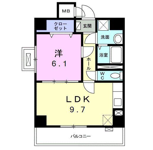 グランカーサ(1LDK/4階)の間取り写真