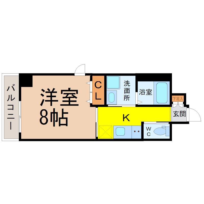 BERG IZUMI(1K/6階)の間取り写真