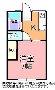 シティハイム三宅A(1K/1階)の間取り写真