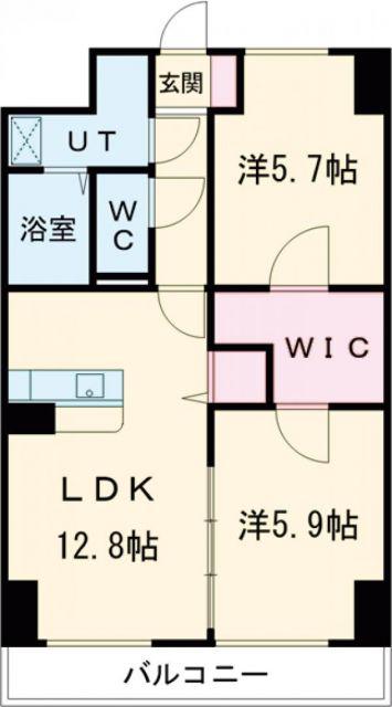 アグレアーブル(2LDK/3階)の間取り写真