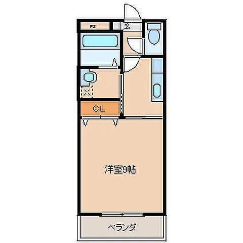 アイビーコート弐番館(1K/2階)の間取り写真