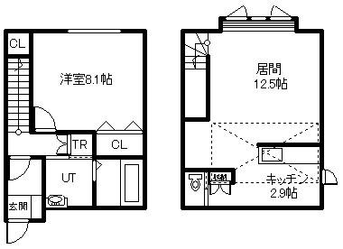 ベルクレストA棟(1LDK/1階)の間取り写真