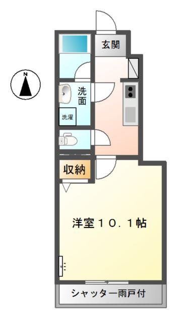 ＪＲ東海道本線 尾張一宮駅 徒歩23分 2階建 築9年(1K/1階)の間取り写真