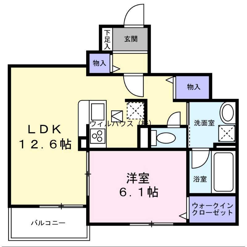 寅林様マンション(1LDK/1階)の間取り写真