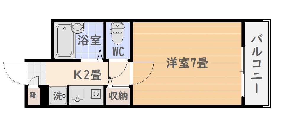 リバティー高麗(1K/2階)の間取り写真