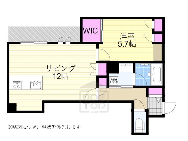 VAMBREST ESAKA(1LDK/1階)の間取り写真