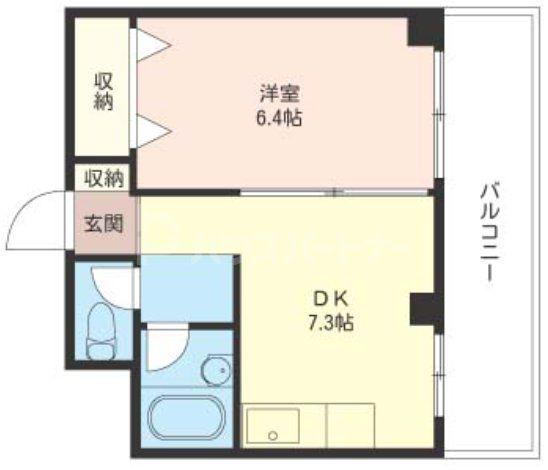 コーポかわせ(1DK/3階)の間取り写真