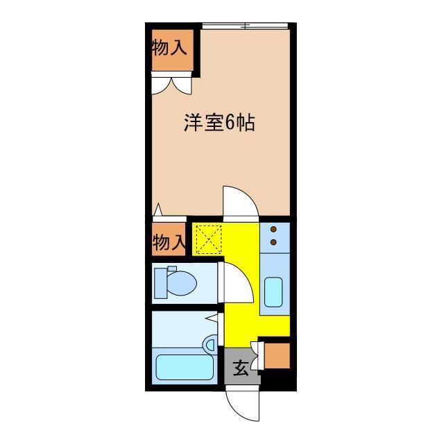 ライブリー木島(1K/2階)の間取り写真
