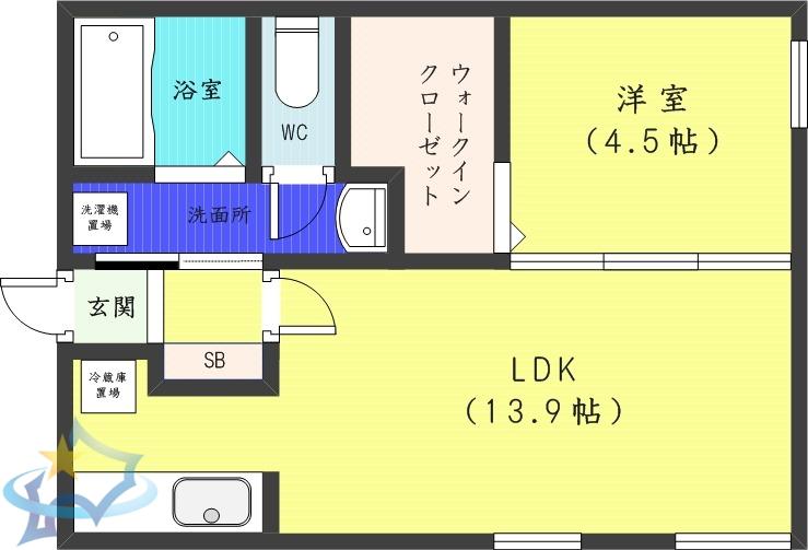 ART PARK II(1LDK/4階)の間取り写真