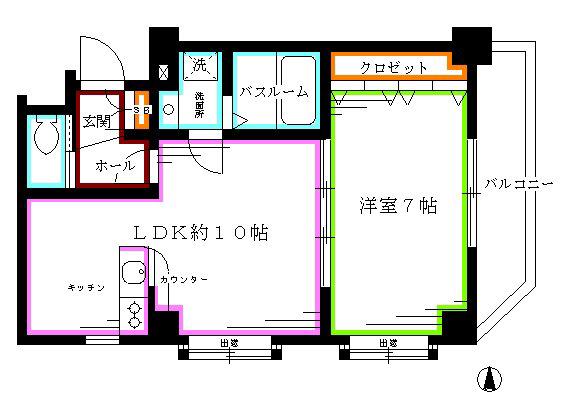 ロイヤルガーデン哲学堂(1LDK/3階)の間取り写真