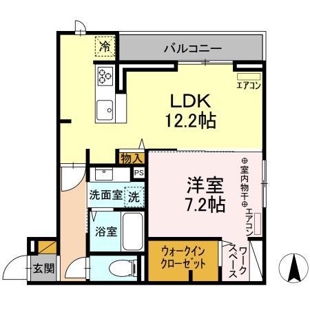 FERRO RISAIA(1LDK/3階)の間取り写真