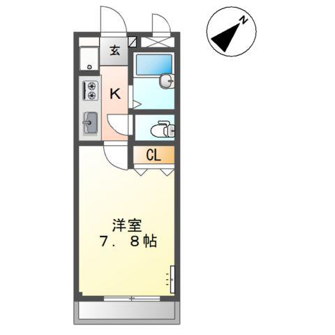 フェニックス(1K/2階)の間取り写真