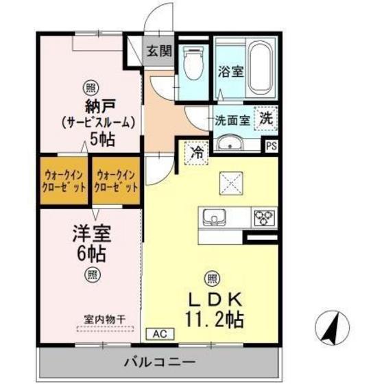 ラクト鶴江(1SLDK/1階)の間取り写真