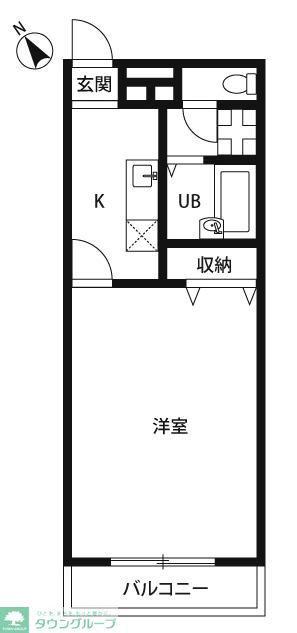 アムールクララ(1K/2階)の間取り写真